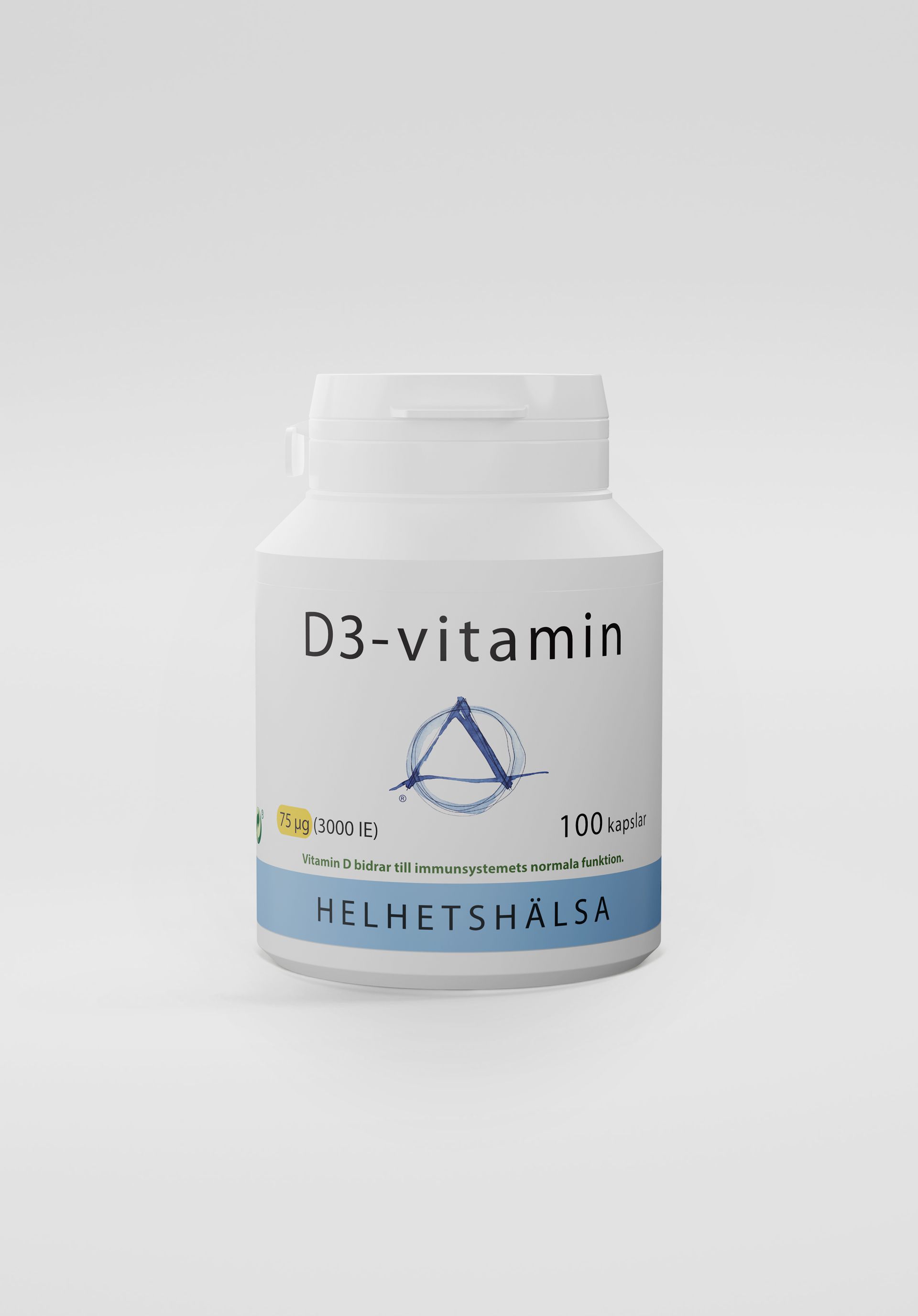 D3-vitamin, 75 µg, 100 kapslar