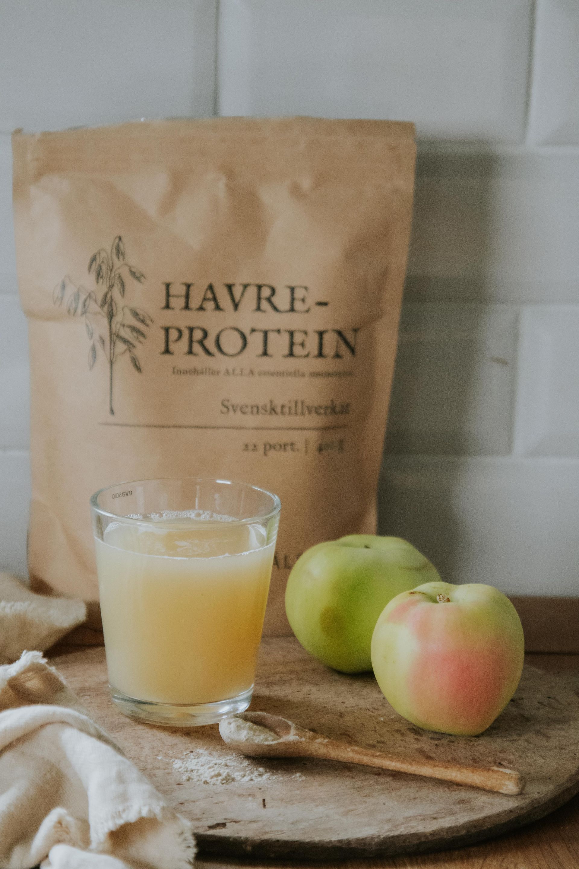 Äpple-kanel-smoothie, Med Havreprotein och banan 
